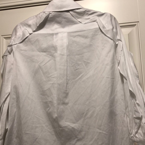 BCBG MaxAzria white ruffles shirt - Picture 5 of 7